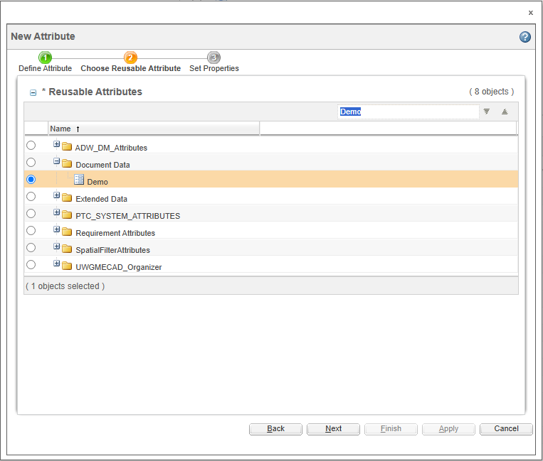 Choose Reusable Attribute