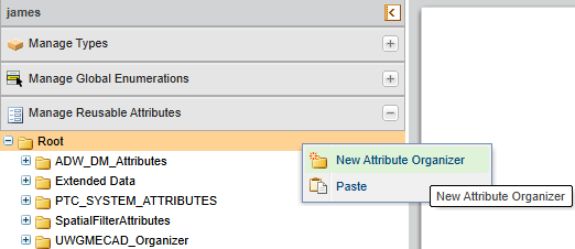 Click New Attribute Organizer