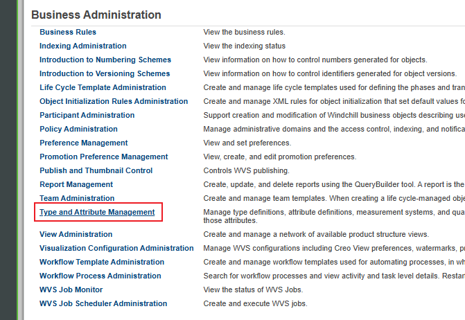 Find Type and Attribute Management