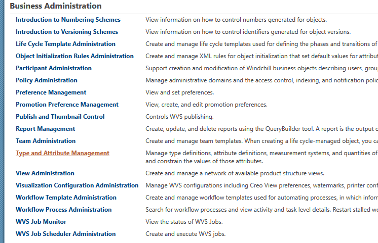 Find Type and Attribute Management